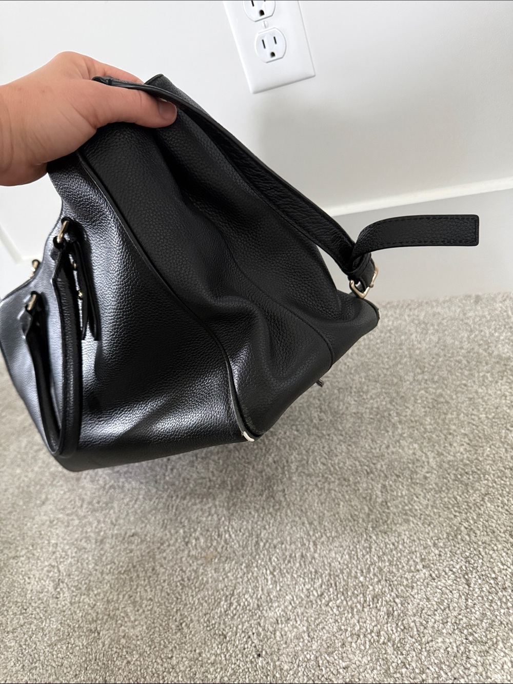 kate spade Black Pebbled Leather Satchel with Gold Hardware - Picture 5 of 6